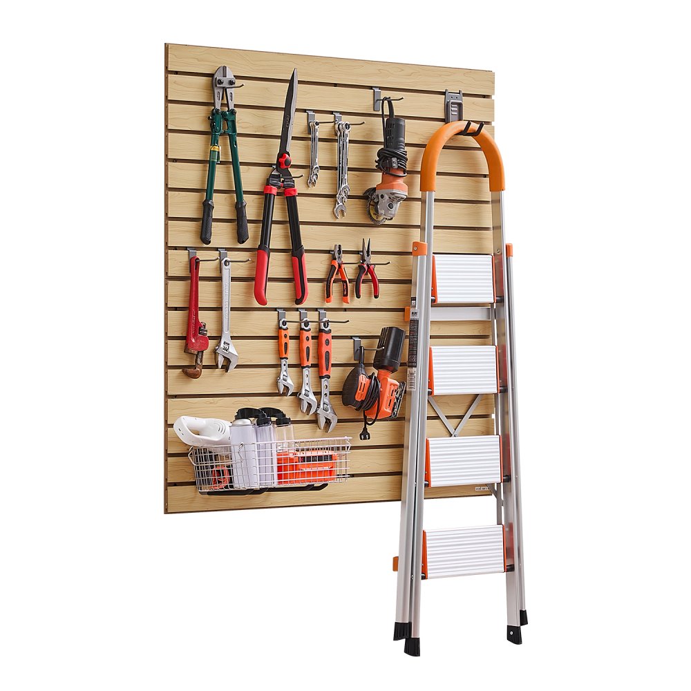 VEVOR Werkzeugwand 1220x1220x18mm, MDF-Garagen-Lamellenwand mit modularem Design, Wandhalter, 11,3 kg Lamellenwandpaneel mit Kupplungsstruktur & DIY-Zuschnitt, geeignet für Lagerung & Präsentation