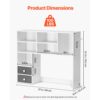 VEVOR Schreibtisch Bücherregal 3-stufiger Organizer (94 x 25,4 x 79,2 cm) Tischregale Organizer Ausstellungsregal aus Spanplatte + Melaminpapier, Regal mit rutschfesten Füßen, für Büro Weiß – Bild 3