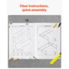 VEVOR Schreibtisch Bücherregal 2-stufiger Organizer (95 x 32 x 90 cm) Tischregale Organizer Ausstellungsregal aus Spanplatten + Melaminpapier + Q195A, Regal mit rutschfesten Füßen, Büro Weiß – Bild 5