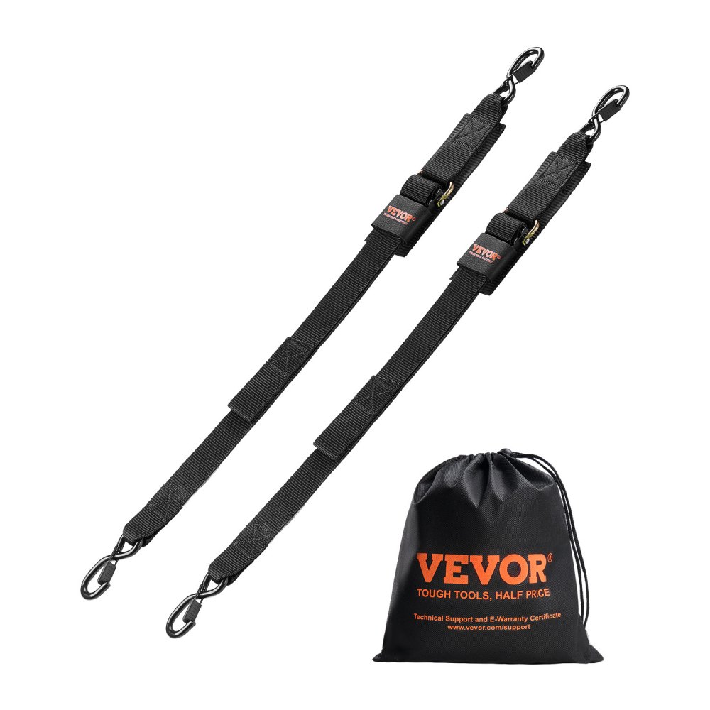 VEVOR Spanngurte mit Ratsche, 5,08x121,92 m Zurrgurte mit Sicherheitsschloss-S-Haken, 2er-Set Hochleistungs-Gurte mit 680,4 kg Bruchfestigkeit & 226,8 kg Nenntragkraft, für Anhänger, Fahrzeuge, Boote
