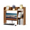 VEVOR Schreibtisch Bücherregal 2-stufiger Organizer (94,5 x 24,1 x 73,4 cm) Tischregale Schreibtisch Organizer Ausstellungsregal aus Spanplatten mit rutschfesten Füßen, für Büro Wohnheim, Holzfarbe