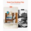 VEVOR Schreibtisch Bücherregal 2-stufiger Organizer (94,5 x 24,1 x 73,4 cm) Tischregale Schreibtisch Organizer Ausstellungsregal aus Spanplatten mit rutschfesten Füßen, für Büro Wohnheim, Holzfarbe – Bild 2