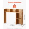 VEVOR Schreibtisch Bücherregal 2-stufiger Organizer (94,5 x 24,1 x 73,4 cm) Tischregale Schreibtisch Organizer Ausstellungsregal aus Spanplatten mit rutschfesten Füßen, für Büro Wohnheim, Holzfarbe – Bild 3