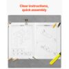 VEVOR Schreibtisch Bücherregal 2-stufiger Organizer (94,5 x 24,1 x 73,4 cm) Tischregale Schreibtisch Organizer Ausstellungsregal aus Spanplatten mit rutschfesten Füßen, für Büro Wohnheim, Holzfarbe – Bild 5