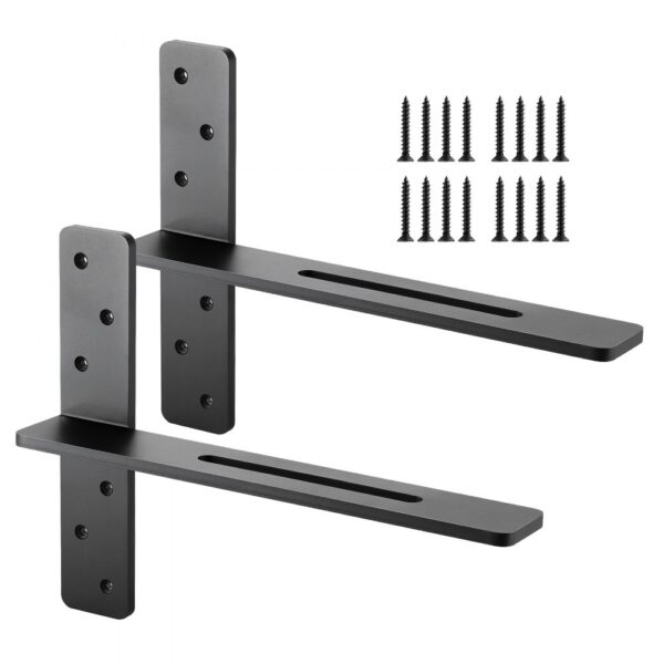 VEVOR Regalhalterung, 2 Stk., Tragkraft 90 kg, Schwerlast Regalhalter 406,4x73,5x304,8 mm, Regalträger aus Stahl für Regale, schwimmende Halterungsbeschläge für Arbeitsplatten mit Schrauben VEVOR Regalhalterung, 2 Stk., Tragkraft 90 kg, Schwerlast Regalhalter 406,4x73,5x304,8 mm, Regalträger aus Stahl für Regale, schwimmende Halterungsbeschläge für Arbeitsplatten mit Schrauben