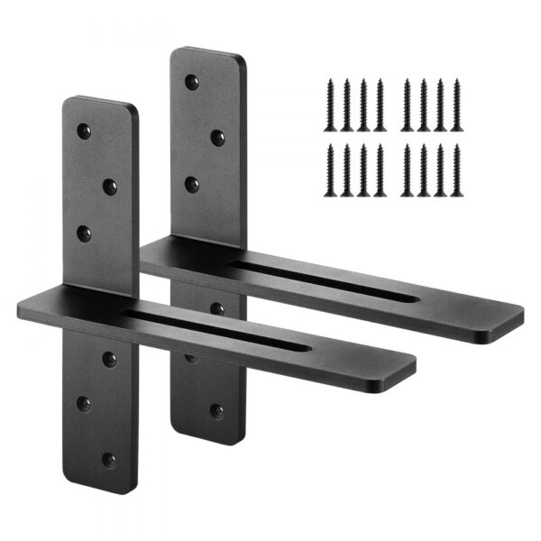 VEVOR Regalhalterung, 2 Stück, Regalträger, Tragkraft 90 kg, 304,8x73,5x304,8 mm, Schwerlast Regalhalter aus Stahl für Regale, schwimmende Halterungsbeschläge für Arbeitsplatten mit Schrauben VEVOR Regalhalterung, 2 Stück, Regalträger, Tragkraft 90 kg, 304,8x73,5x304,8 mm, Schwerlast Regalhalter aus Stahl für Regale, schwimmende Halterungsbeschläge für Arbeitsplatten mit Schrauben