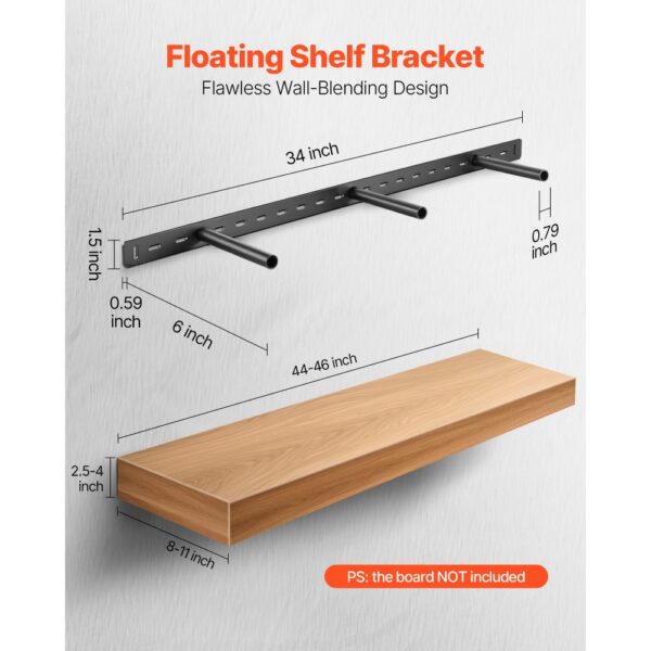 VEVOR Regalhalterung, 1 Stk., Schwerlast Regalhalter 86 kg Tragkraft, Regalträger 863,6x157,4x38,1 mm, für versteckte Regale, unsichtbare Halterung für schwebende Regale zur Wandmontage – Bild 2 VEVOR Regalhalterung, 1 Stk., Schwerlast Regalhalter 86 kg Tragkraft, Regalträger 863,6x157,4x38,1 mm, für versteckte Regale, unsichtbare Halterung für schwebende Regale zur Wandmontage – Bild 2