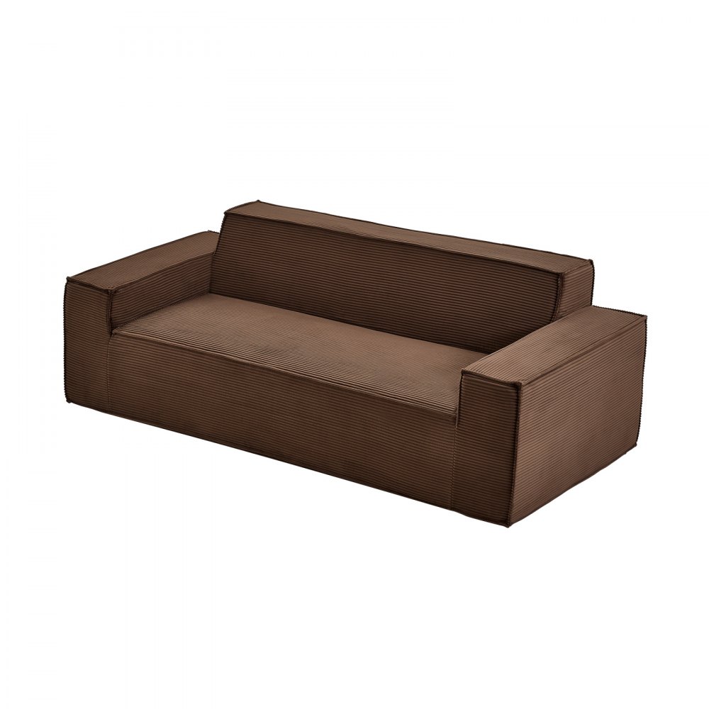 VEVOR moderner Cordcouch (211 cm) mit tiefen Sitzen, Wolkensofa mit breiten Armlehnen, Plüschcouch Loungesessel Relaxsessel ideal für Wohnzimmer, Schlafzimmer Wohnung Büro, Bodensofa Braun