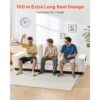 VEVOR Loungesofa modulares Sofa mit Stauraum unten, moderner Couch mit seitlichen Aufbewahrungstaschen & Metallrahmen, Schlafsofa ideal für Wohnzimmer, Schlafzimmer, Wohnung und Büro, weiß – Bild 2