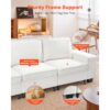 VEVOR Loungesofa modulares Sofa mit Stauraum unten, moderner Couch mit seitlichen Aufbewahrungstaschen & Metallrahmen, Schlafsofa ideal für Wohnzimmer, Schlafzimmer, Wohnung und Büro, weiß – Bild 3
