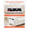 VEVOR Loungesofa modulares Sofa mit Stauraum unten, moderner Couch mit seitlichen Aufbewahrungstaschen & Metallrahmen, Schlafsofa ideal für Wohnzimmer, Schlafzimmer, Wohnung und Büro, weiß – Bild 5