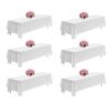 VEVOR 6 x Tischdecke Tischwäsche 2286x3353 mm, wiederverwendbarer Tischdeckenschutz, maschinenwaschbares Tischtuch aus Polyestergewebe für Partys Hochzeiten Bankette formelle Veranstaltungen, Weiß