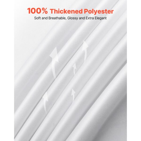 VEVOR 10 x runde Tischdecken Tischwäsche 2286 mm, knitterfreier Tischdeckenschutz, maschinenwaschbares Tischtuch aus Polyestergewebe für Partys Hochzeiten Bankette formelle Veranstaltungen, Weiß – Bild 4 VEVOR 10 x runde Tischdecken Tischwäsche 2286 mm, knitterfreier Tischdeckenschutz, maschinenwaschbares Tischtuch aus Polyestergewebe für Partys Hochzeiten Bankette formelle Veranstaltungen, Weiß – Bild 4