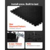 VEVOR PVC Garagenboden, 16er-Pack 513x513x5 mm, Werkstattboden, Industrieboden, Klick Verlegung, rutschfeste PVC-Matten mit Diamantplatte für Werkstatt, Lager, Werkzeugraum, Schwarz – Bild 3
