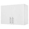 VEVOR Wandschrank für Waschküche, 2-stöckiger Wandhängeschrank mit verstellbarer Ablage, Küchenschrank mit 2 Türen, für Küche Bad Wäscherei, 40,6 x 81,3 x 61 cm (T x B x H), Oberschrank Weiß