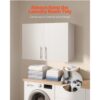 VEVOR Wandschrank für Waschküche, 2-stöckiger Wandhängeschrank mit verstellbarer Ablage, Küchenschrank mit 2 Türen, für Küche Bad Wäscherei, 40,6 x 81,3 x 61 cm (T x B x H), Oberschrank Weiß – Bild 3