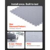 VEVOR PVC Garagenboden, 16er-Pack 513x513x5 mm, Werkstattboden, Industrieboden, Klick Verlegung, rutschfeste PVC-Matten mit Diamantplatte für Werkstatt, Lager, Werkzeugraum, Hellgrau – Bild 3