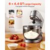 VEVOR Knetmaschine Küchenmaschine zum Backen, 1500 W Teigmaschine mit Edelstahlschüssel (5,7 L) & Knethaken & Rührbesen & Schneebesen, 10-Gang einstellbare kippbare Rührmaschine Standmixer – Bild 5