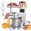 VEVOR multifunktionale Küchenmaschine elektrisch 1500 W mit Edelstahlschüssel (6 L) & Mixbecher (1,5 L), Knetmaschine Teigmixer mit 6+P Geschwindigkeiten & Knethaken & Schneebesen & Rührbesen VEVOR multifunktionale Küchenmaschine elektrisch 1500 W mit Edelstahlschüssel (6 L) & Mixbecher (1,5 L), Knetmaschine Teigmixer mit 6+P Geschwindigkeiten & Knethaken & Schneebesen & Rührbesen