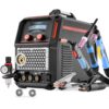 VEVOR Schweißgerät 5-in-1 Kombi, Schneiden/WIG/MIG/Füllstoff-MIG/MMA, 50-A-berührungsloses Plasma- & 200-A-Synergic-Schweißgerät, 220-V-Alu-Impuls-MIG-Schweißgerät, kompatibel mit Spool Gun
