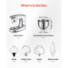VEVOR Knetmaschine Küchenmaschine zum Backen, 1500 W Teigmaschine mit Edelstahlschüssel (4,2 L) & Knethaken & Rührbesen & Schneebesen, 10-Gang einstellbare kippbare Rührmaschine Standmixer – Bild 3