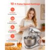 VEVOR Knetmaschine Küchenmaschine zum Backen, 1500 W Teigmaschine mit Edelstahlschüssel (4,2 L) & Knethaken & Rührbesen & Schneebesen, 10-Gang einstellbare kippbare Rührmaschine Standmixer – Bild 4
