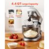 VEVOR Knetmaschine Küchenmaschine zum Backen, 1500 W Teigmaschine mit Edelstahlschüssel (4,2 L) & Knethaken & Rührbesen & Schneebesen, 10-Gang einstellbare kippbare Rührmaschine Standmixer – Bild 5