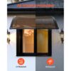 VEVOR Vordach für Haustür 965x1017 mm, Pultbogenvordach, Pultvordach mit Entwässerung & ABS-Halterung, Regen-, Schnee- & Sonnenschutz, Polycarbonat-Türüberdachung für Veranda & Terrasse, Braun – Bild 3