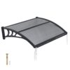 VEVOR Vordach für Haustür 755x1000 mm, Pultbogenvordach, Überdachung mit Entwässerung & ABS-Halterung, Regen-, Schnee- & Sonnenschutz, Polycarbonat-Türdach für Veranda & Terrasse, Rauchgrau