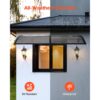 VEVOR Vordach für Haustür, 965x1987 mm, Pultbogenvordach, Überdachung mit Entwässerung & ABS-Halterung, Regen-, Schnee- & Sonnenschutz, Polycarbonat-Türdach für Veranda & Terrasse, Rauchgrau – Bild 3