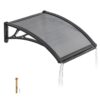 VEVOR Vordach für Haustür, 61x60 cm, Pultbogenvordach, Überdachung mit Entwässerung & ABS-Halterung, Regen-, Schnee- & Sonnenschutz, Polycarbonat-Türdach für Veranda & Terrasse, Rauchgrau