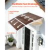 VEVOR Vordach für Haustür 120x100 cm, Pultbogenvordach, Überdachung mit Entwässerung & ABS-Halterung, Regen-, Schnee- & Sonnenschutz, Polycarbonat-Türüberdachung für Veranda & Terrasse, Braun – Bild 2