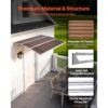 VEVOR Vordach für Haustür 120x100 cm, Pultbogenvordach, Überdachung mit Entwässerung & ABS-Halterung, Regen-, Schnee- & Sonnenschutz, Polycarbonat-Türüberdachung für Veranda & Terrasse, Braun – Bild 4
