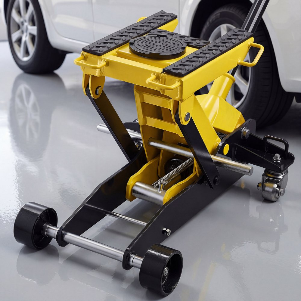 VEVOR Hydraulischer Rangierwagenheber 2 t Tragkraft, Flacher Wagenheber aus Stahl mit Einkolben-Schnellhubpumpe, Autoheber für Pkw, Motorräder und ATVs, 150–435 mm Hubbereich, Rennwagenheber