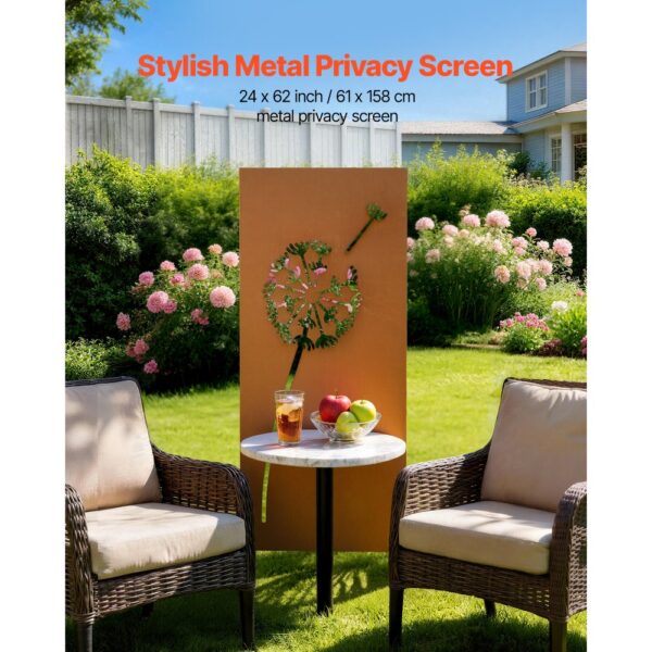 VEVOR Paravent 60x158 cm, Raumteiler aus Metall, Trennwand mit Erdspießen & Stahlplatte, Sichtschutz, Raumtrenner, Dekorative Sichtschutzwand, Ideal für Garten, Terrasse, Hof, Balkon – Bild 2 VEVOR Paravent 60x158 cm, Raumteiler aus Metall, Trennwand mit Erdspießen & Stahlplatte, Sichtschutz, Raumtrenner, Dekorative Sichtschutzwand, Ideal für Garten, Terrasse, Hof, Balkon – Bild 2