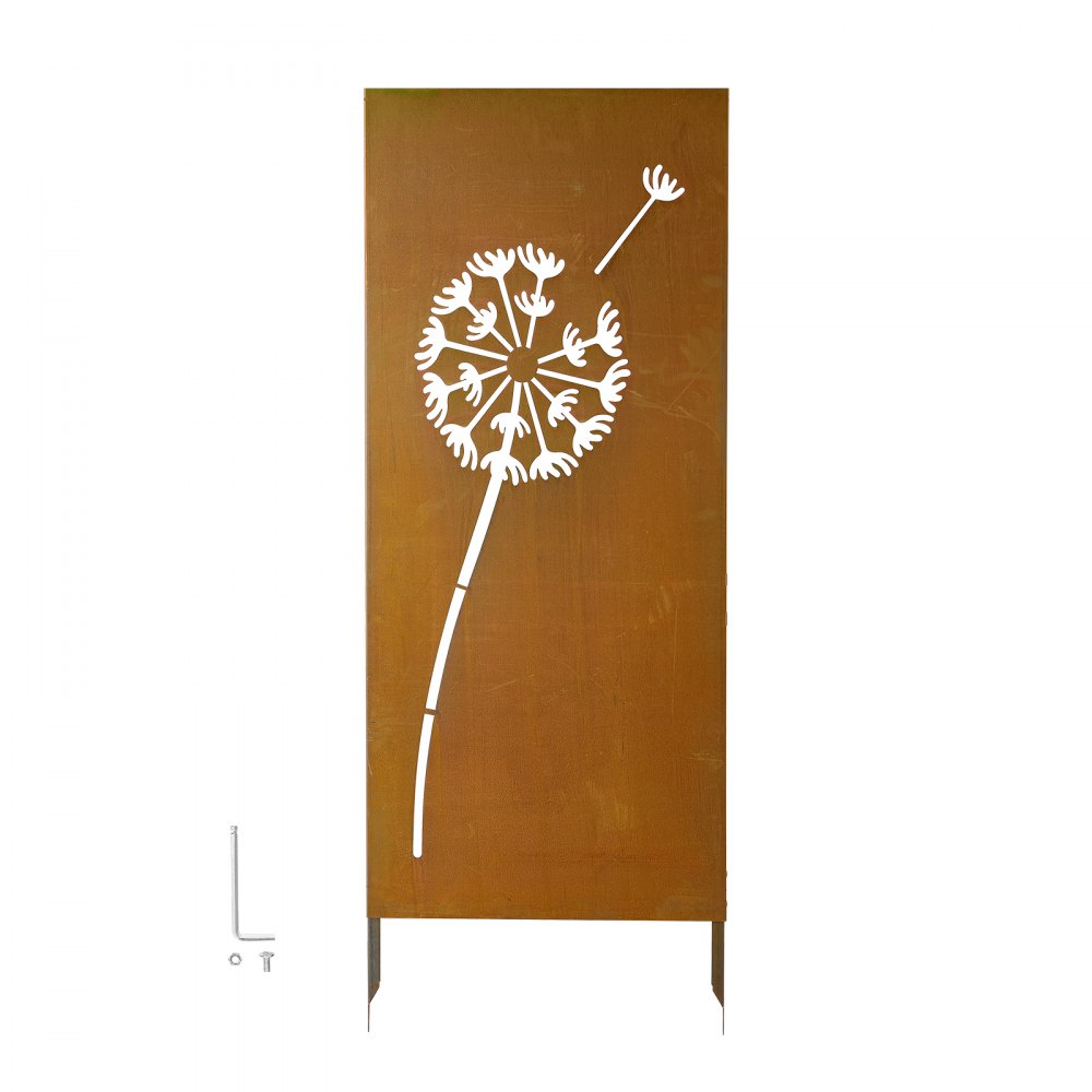 VEVOR Paravent 60x158 cm, Raumteiler aus Metall, Trennwand mit Erdspießen & Stahlplatte, Sichtschutz, Raumtrenner, Dekorative Sichtschutzwand, Ideal für Garten, Terrasse, Hof, Balkon