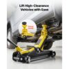 VEVOR Hydraulischer Rangierwagenheber 2,5 t Tragkraft, Flacher Wagenheber aus Stahl mit Einkolben-Schnellhubpumpe & SUV-Adaptern, Autoheber für Limousinen, 85–320 mm Hubbereich, Rennwagenheber – Bild 2