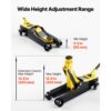 VEVOR Hydraulischer Rangierwagenheber 2,5 t Tragkraft, Flacher Wagenheber aus Stahl mit Einkolben-Schnellhubpumpe & SUV-Adaptern, Autoheber für Limousinen, 85–320 mm Hubbereich, Rennwagenheber – Bild 3