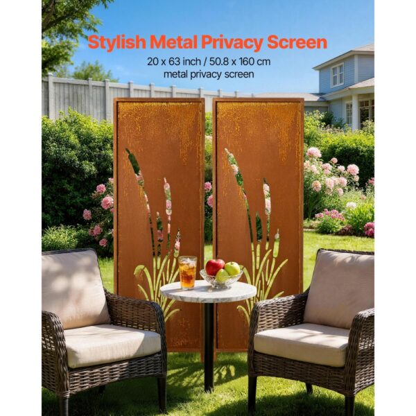 VEVOR Paravent, 50x160 cm 2er-Pack, Raumteiler Metall, Trennwand mit Erdspießen & Kohlenstoffstahlplatte, Sichtschutz, Raumtrenner, Dekorative Sichtschutzwand für Garten, Terrasse, Hof, Balkon – Bild 2 VEVOR Paravent, 50x160 cm 2er-Pack, Raumteiler Metall, Trennwand mit Erdspießen & Kohlenstoffstahlplatte, Sichtschutz, Raumtrenner, Dekorative Sichtschutzwand für Garten, Terrasse, Hof, Balkon – Bild 2