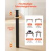 VEVOR Tischbeine 4er-Set, Möbelfüße 71–110 cm Höhenverstellbar, Tischfüße Max. 544 kg, Teleskopbein aus Kohlenstoffstahl, für Schreibtische, Couchtische, Esstische, Werkbänke, Rund – Bild 3