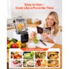 VEVOR Standmixer 2 L Smoothie Mixer mit Schutzabdeckung 2200 W Crushed Ice Maker mit Selbstreinigungsfunktion Einstellbarer Drehzahl 6 Voreingestellte Programme für Smoothies Eiscrushing Pürees Weiß – Bild 5
