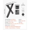 VEVOR Tischkufen 2er-Set 760x750 mm, X-Förmige Tischuntergestell 1000 kg, Tischbeine Kohlenstoffstahl, Möbelfüße, Tischgestell, Tischfüße für Schreibtische, Couchtische, Esstische, Schwarz – Bild 5 VEVOR Tischkufen 2er-Set 760x750 mm, X-Förmige Tischuntergestell 1000 kg, Tischbeine Kohlenstoffstahl, Möbelfüße, Tischgestell, Tischfüße für Schreibtische, Couchtische, Esstische, Schwarz – Bild 5