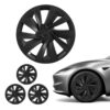VEVOR 4x Radkappen für Tesla Model Y 2025, 19 Zoll Radzierblenden aus ABS Kunststoff, Radblenden 4er Set mit 10 Speichen & Snap-On-Montage Design, R19 Radabdeckungen für Deko & Daubschutz, Mattschwarz