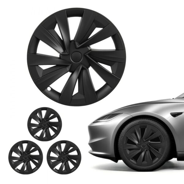 VEVOR 4x Radkappen für Tesla Model Y 2025, 19 Zoll Radzierblenden aus ABS Kunststoff, Radblenden 4er Set mit 10 Speichen & Snap-On-Montage Design, R19 Radabdeckungen für Deko & Daubschutz, Mattschwarz