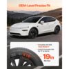 VEVOR 4x Radkappen für Tesla Model Y 2025, 19 Zoll Radzierblenden aus ABS Kunststoff, Radblenden 4er Set mit 10 Speichen & Snap-On-Montage Design, R19 Radabdeckungen für Deko & Daubschutz, Mattschwarz – Bild 2
