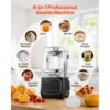 VEVOR Standmixer 2 L Smoothie Mixer mit Schutzabdeckung 2200 W Crushed Ice Maker mit Selbstreinigungsfunktion Einstellbarer Drehzahl 6 Voreingestellte Programme Smoothies Eiscrushing Pürees Schwarz – Bild 3