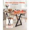 VEVOR Tischkufen 2er-Set 472x740 mm, Z-förmige Tischuntergestell 1000 kg, Tischbeine Kohlenstoffstahl, Möbelfüße, Tischgestell, Tischfüße für Schreibtische, Couchtische, Esstische, Schwarz – Bild 2