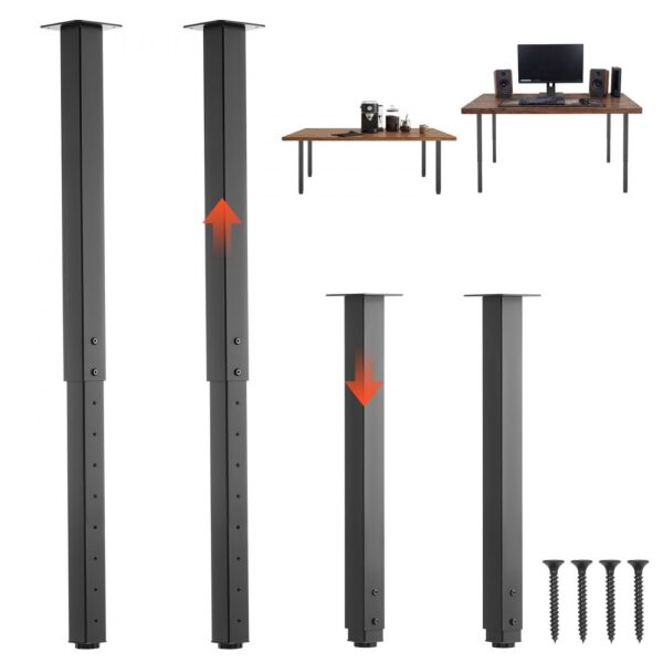 VEVOR Tischbeine 4er-Set, Möbelfüße 60–100cm Höhenverstellbar, Tischfüße Max. 544 kg, Teleskopbein aus Kohlenstoffstahl, für Schreibtische, Couchtische, Esstische, Werkbänke, Quadratisch VEVOR Tischbeine 4er-Set, Möbelfüße 60–100cm Höhenverstellbar, Tischfüße Max. 544 kg, Teleskopbein aus Kohlenstoffstahl, für Schreibtische, Couchtische, Esstische, Werkbänke, Quadratisch