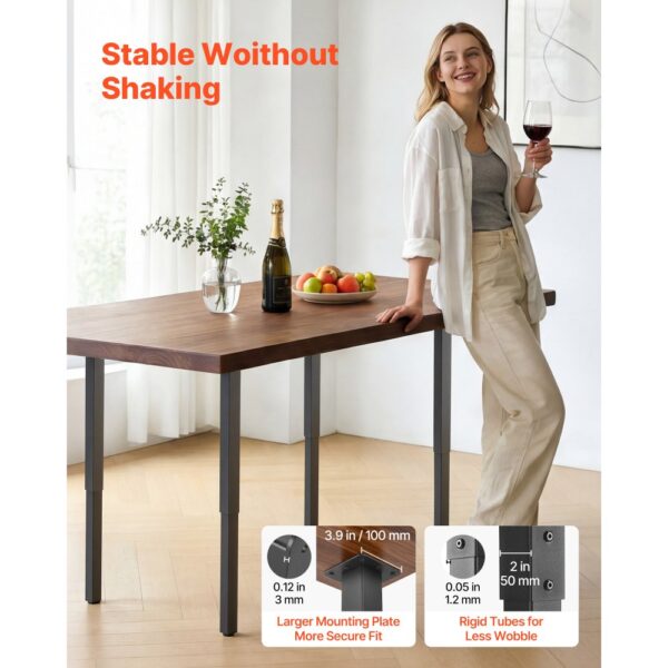 VEVOR Tischbeine 4er-Set, Möbelfüße 60–100cm Höhenverstellbar, Tischfüße Max. 544 kg, Teleskopbein aus Kohlenstoffstahl, für Schreibtische, Couchtische, Esstische, Werkbänke, Quadratisch – Bild 4 VEVOR Tischbeine 4er-Set, Möbelfüße 60–100cm Höhenverstellbar, Tischfüße Max. 544 kg, Teleskopbein aus Kohlenstoffstahl, für Schreibtische, Couchtische, Esstische, Werkbänke, Quadratisch – Bild 4