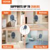 VEVOR Toilettenstuhl, Nachtkommode mit Breiterem Toilettensitz, 7-stufig Höhenverstellbar 44-59 cm, Abnehmbarer 5,8-Liter-Eimer, Einfach zu Montieren, 158,8 kg Kapazität, Erhöhter Toilettensitz – Bild 2